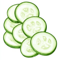 Slices of Cucumber Stacked