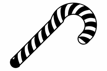 candy cane silhouette line art vector illustration