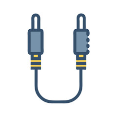 Dual Audio Cable with Jack Ends Icon Design