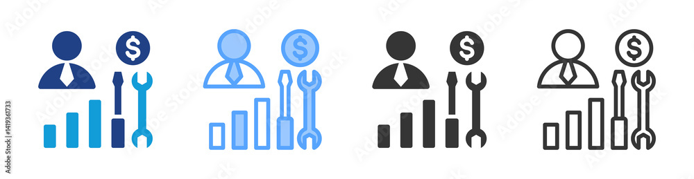 Poster Business icon set multiple style collection