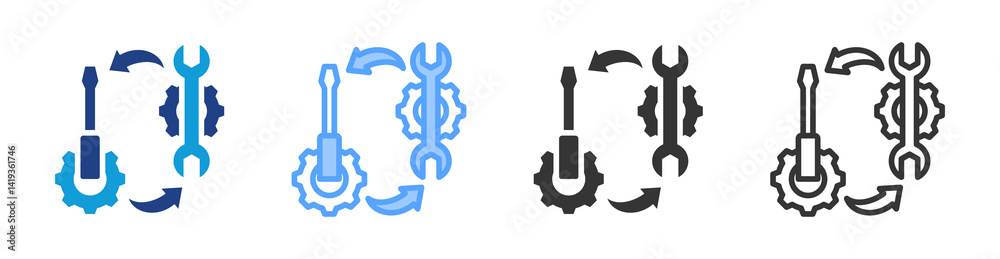 Poster Replacements icon set multiple style collection