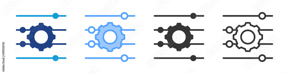 Aufkleber adjustments icon set multiple style collection