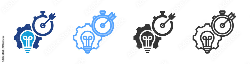 Poster Functional Unit icon set multiple style collection
