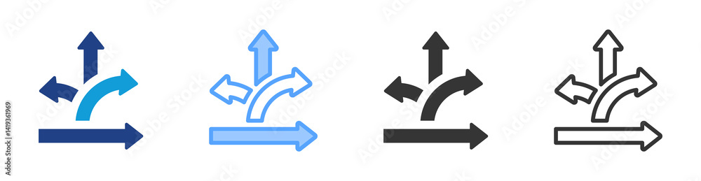Aufkleber direction icon set multiple style collection