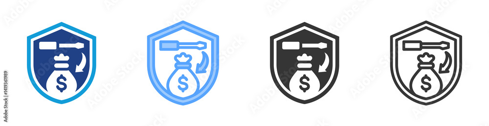 Poster Consequential Damage icon set multiple style collection