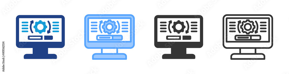 Poster Software Updates icon set multiple style collection