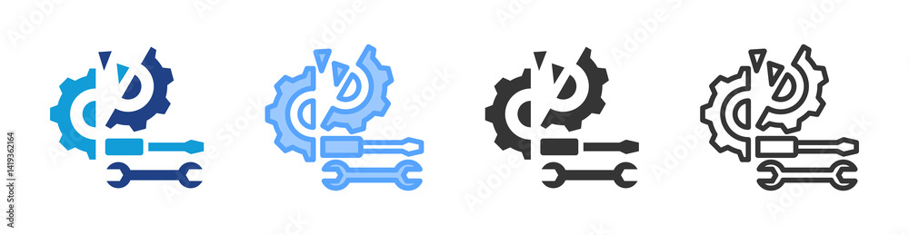 Aufkleber Breakdown Maintenance icon set multiple style collection