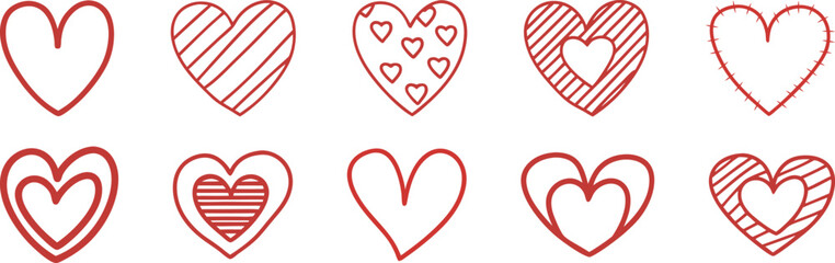 Heart vector icon. Heart shape vector. Love symbol illustration. Heart, love, romance or valentine's day red heart. Collection of heart illustration with different style