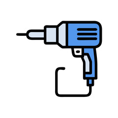 Electric Drill for Installation Work Icon Design