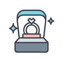 Engagement Ring Box with Sparkle Icon Design