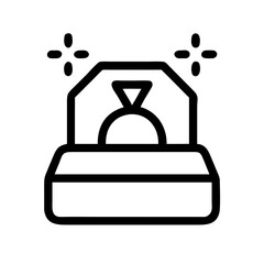 Engagement Ring Box with Sparkle Icon Design