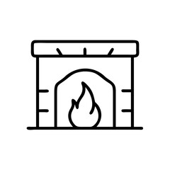Fireplace with Mantel Frame Icon Design