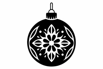 christmas ornament silhouette line art vector illustration