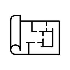 Floor Plan Layout Icon Design