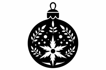 christmas ornament silhouette line art vector illustration