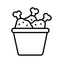 Fried Chicken Bucket Icon Design