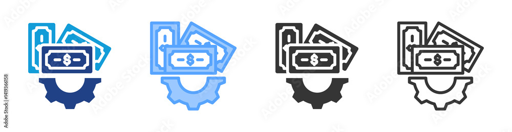 Poster management icon set multiple style collection