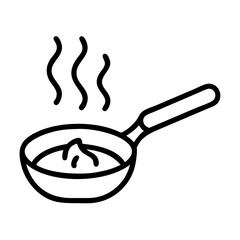 Frying Pan with Food Sizzle Icon Design