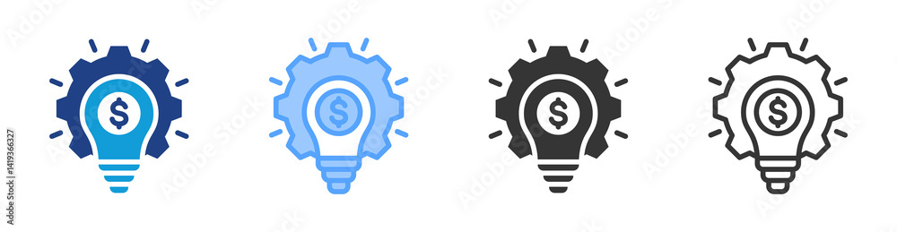 Poster Idea icon set multiple style collection