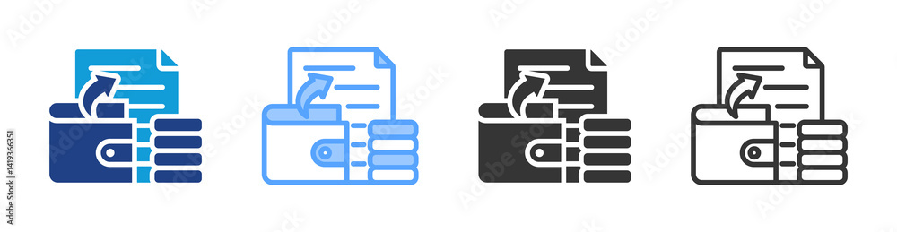 Poster Expense Tracking icon set multiple style collection