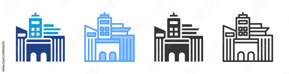 Poster firms icon set multiple style collection