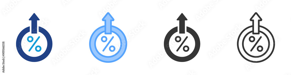 Poster Highest Interest icon set multiple style collection