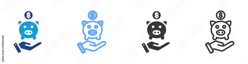 Poster Frugality icon set multiple style collection