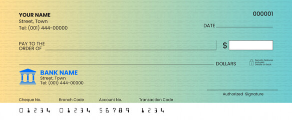 Professional Blank Check Template &ndash; Editable Bank Cheque Vector Design