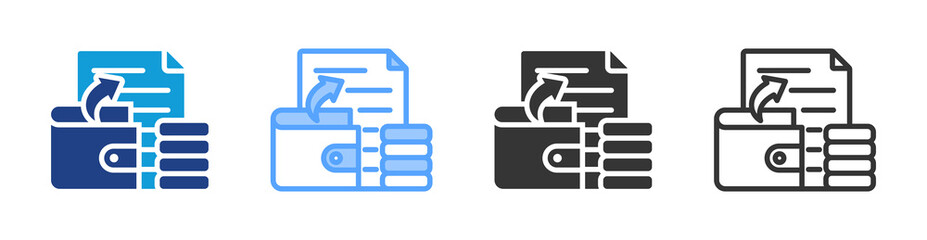 Expense Tracking icon set multiple style collection