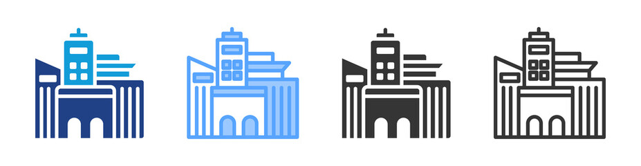 Firms icon set multiple style collection