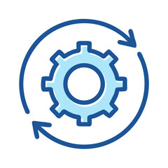 Gear with Circular Arrow Workflow Icon Design