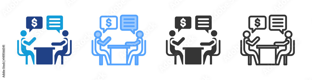 Poster provide counseling icon set multiple style collection