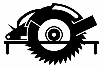 circular saw silhouette line art vector illustration