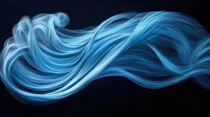 Obraz premium Blue wind swirls isolated, realistic symbol of fresh air, winter weather