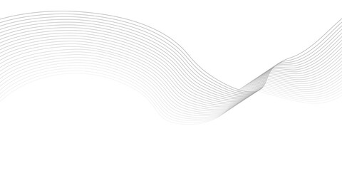 Thin wavy line abstract background. Wavy line horizontal divider outline minimalist background. Abstract black lines wave curve motion on white background. Vector Illustration.