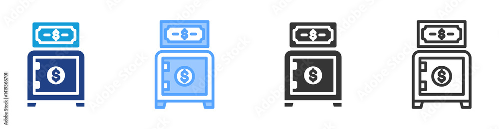 Poster Private Banking icon set multiple style collection