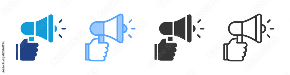 Poster Marketing icon set multiple style collection