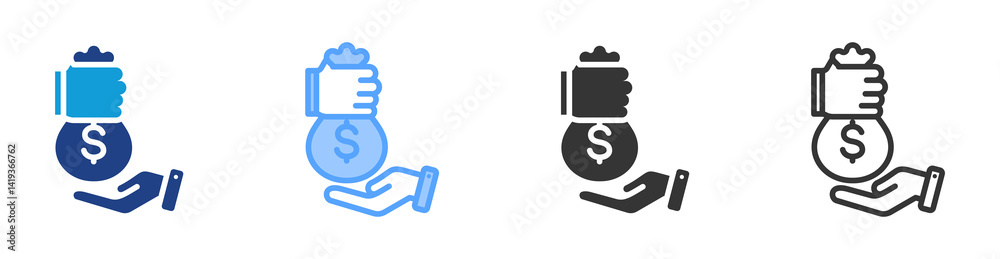 Aufkleber loan icon set multiple style collection