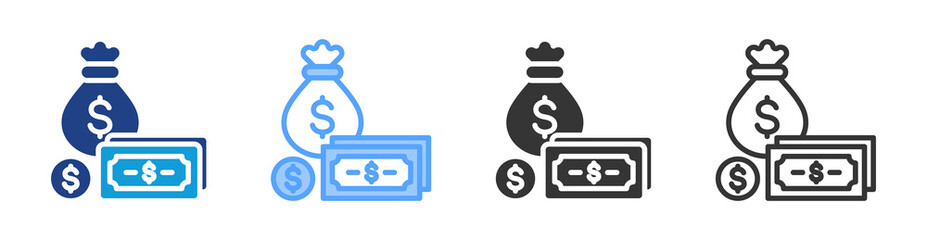 Finance icon set multiple style collection