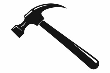 claw hammer silhouette line art vector illustration