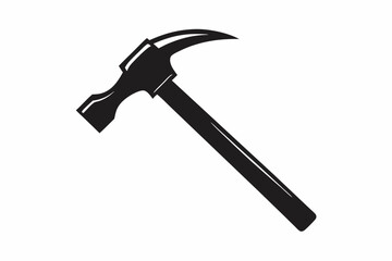claw hammer silhouette line art vector illustration