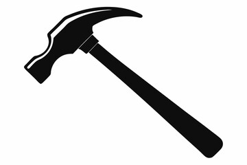 claw hammer silhouette line art vector illustration