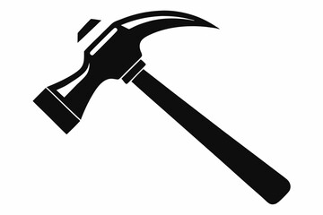claw hammer silhouette line art vector illustration