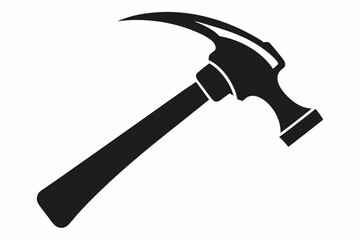 claw hammer silhouette line art vector illustration