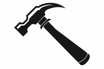 claw hammer silhouette line art vector illustration