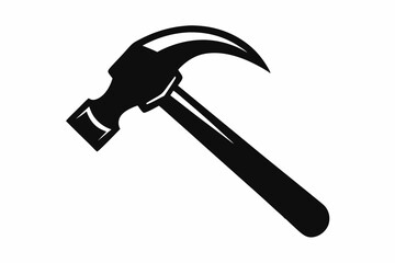claw hammer silhouette line art vector illustration