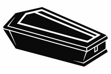 coffin silhouette line art vector illustration