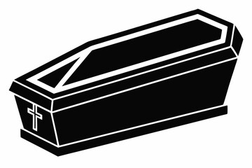 coffin silhouette line art vector illustration