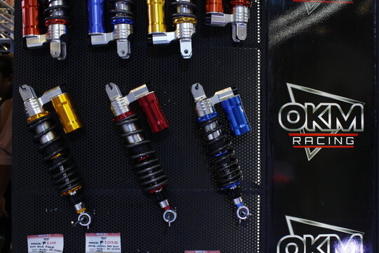 Okm racing shocks at Makina Moto Show in Pasay, Philippines