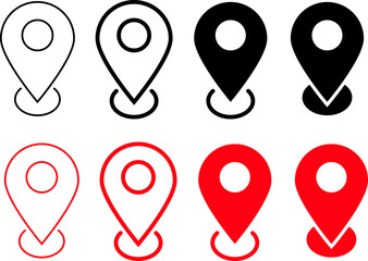 Fototapeta premium Set of map location icons. Pin location symbol. Modern map markers